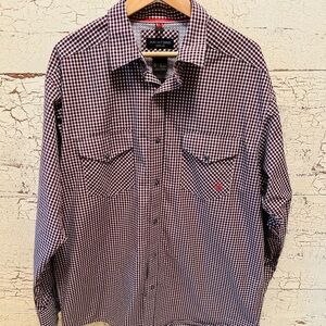 Ariat Men's Black and White Checkered Shirt
